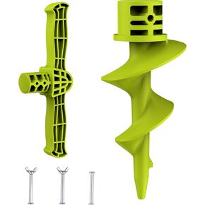 Dock Auger Kit, PA66+30% GF Handle and Auger for PVC Tubing Sandbar, Fits 1.5'' Schedule 40 PVC (ID 1.57''), Securing Your Boat, Green