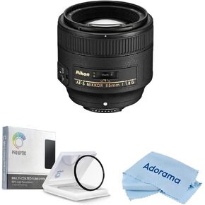 Nikon 85mm f/1.8G FX AF-S NIKKOR Lens, Bundle with ProOptic 67mm Multi Coated UV Slim Filter, Cleaning Cloth