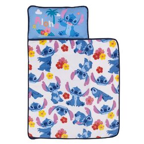 Nojo Disney "S" مخصص لـ Stitch Toddler Nap Mat ، الأزرق ، الوردي ، الأصفر ، والأبيض