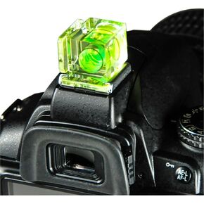 Foto&Tech Hot Shoe Spirit Bubble Level Compatible with Canon Nikon Panasonic Fujifilm Olympus Pentax Sigma DSLR/SLR/Evil/Film Camera (Two Axis)