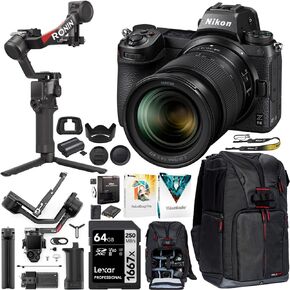 Nikon 1663 Z6II Mirrorless Camera FX Body + NIKKOR Z 24-70mm f/4 S Lens Filmmaker's Bundle Including DJI RS 4 Gimbal Stabilizer Kit + Deco Gear Photography Backpack + 64GB High Speed Card & Software