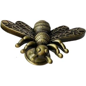 Retro Bumble Bee Knobs Solid Metal Cabinet Handle Insect Drawer Pulls Cute Children Room Decoration - (Style A, Color: Old gold)