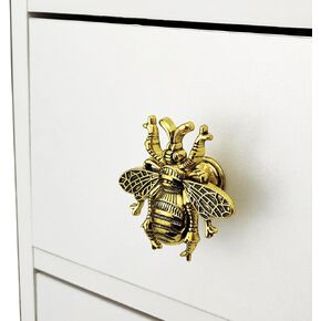 1 PC Bee Drawer Handles Metal Animal Furniture Wardrobe Knob Cute Gold Vintage Silver European Style - (Color: Vintage Gold)