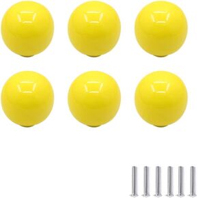 6 Pcs Ceramic Cabinet Knobs Pull, Drawer Knobs Round Cute Cupboard Knobs for Childrens Wardrobes Bedroom Furniture Door Handles Home Decorative HardwareGreen
