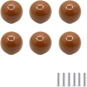 6 Pcs Ceramic Cabinet Knobs Pull, Drawer Knobs Round Cute Cupboard Knobs for Childrens Wardrobes Bedroom Furniture Door Handles Home Decorative HardwareGreen