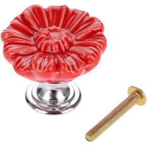 1Pc European Flower Furniture Door Pull Handle Ceramic+Zinc Alloy Child Room Cupboard Drawer Kitchen Cabinet Knobs and Handles - (Color: C)