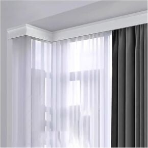 Side Mounted, Top Mounted Curtain Track Single Track Sliding Curtain Suitable For Office/living Room, Aluminum Alloy Silent Curtain Box, Home Ceiling Curtain Track Set Can Be Customized(1.7meter)