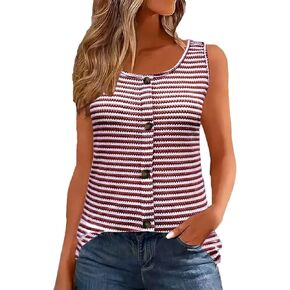 Womens Crochet Tank Top Colorful Floral Embroidery Knit Vest Stripes Tops Sleeveless Casual Dressy Blouses Summer Tee