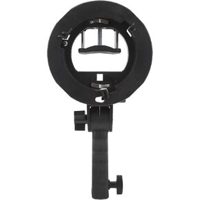 S Type Bracket for Bowens Mount | Flexible Tilt Control Flash Holder | 180° Foldable for Round/Rectangular Heads | Compatible with Small Flashes