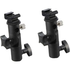 2PCS Metal Flash Lamp Holder Bracket Mount for DSLR Camera Flash Tripod Compatible Light Stand Bracket with Umbrella Holder Versatile Photography Accessory