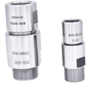 1pc Adapter Er11 Er16 Er20 Er25 Er32 Extension Rod Spindle Motor Rotor Engraving Machine Spindle Motor Shaft Sleeve(ER11-ER11 with nut)