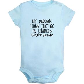 iDzn My Parents Think They're In Charge They Are So Cute Funny Bodysuits, Newborn Baby Romper, Infant Jumpsuit Babies Outfits