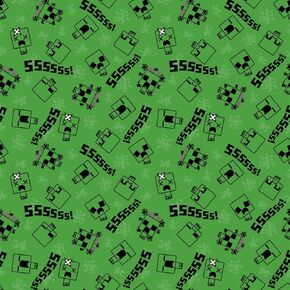 Springs Licensed Cotton Prints 79333 Minecraft Chibi Creeper Fabric