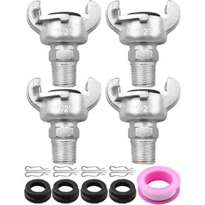 0.75 "NPT Air Hose Fitting ، Universal Chicago Fitting مجهزة بـ 4 غسالات و 8 مقاطع ، و 3/4 بوصة من اقتران الذكور العالمي ، 4 عبوة