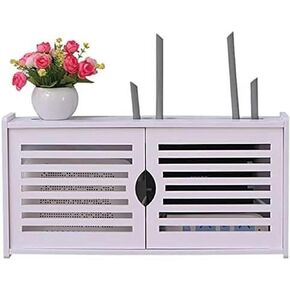 WiFi Router Box，Router Shelf， Router Bracket Set-top Floating Wall Mounted Shelf Router Equipment Wall Shelf for Living Room Hotel Home and Office Router Adjustable Cable Box