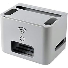 WiFi Router Box，Router Shelf， Router Storage Box,Router Storage Box Router Bracket Set-top Box 2 Tiers Set-top Box Supports Home and Office Router Adjustable Cable Box Stands(Gray)