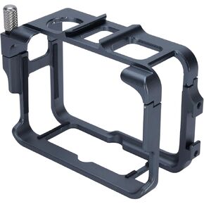 Camera Cage, Metal Protective Video Rig, Camera Frame Cage Case Fit with 1/4 Inch Interfaces and Double Cold Shoe Ports, Hinge Flip Cover
