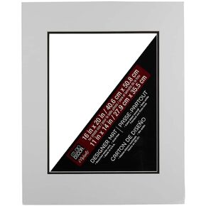 16" x 20" Midnight Blue & Bluestone Double Mat with 11" x 14" Opening by Studio Décor - Acid Free Mat Board for Pictures, Documents, Certificates, Artwork, and Prints - 1 Pack