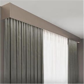 Customized Single Track Top Mounted Curtain Box, Aluminum Curtain Track Box, Wall Mounted Curtain Cornice for Window Decoration(Blue,150cm4.9/ft)
