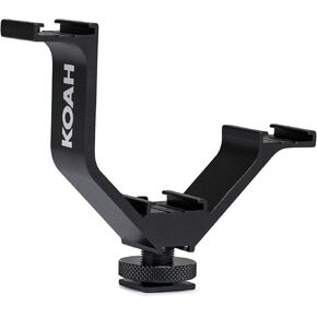 Koah Triple Shoe Bracket Camera Mount, Universal Cold Shoe Mount Bracket for DSLR, Microphone Mount, Flash, Monitor and Other Accessories