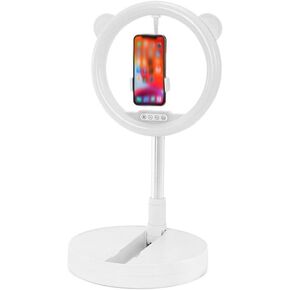 قابلة للطي مصباح LED للهاتف المحمول حامل ثلاثي اللون مكياجًا قابلاً للسحب على الإنترنت تدريس مصباح البث المباشر (Black-Jojo's Bizarre Adventure1)