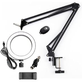 26 سم LED Selfie Light مع ذراع طويلة عن بعد التحكم عن بعد التصوير الفوتوغرافي ملء الضوء للمكياج فيديو