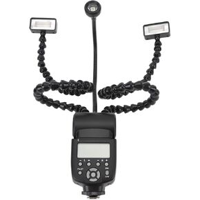 Camera Macro Flash Light, 3 Head LED Macro Arm Light with 8 Level Adjustable Brightness, 5600K Macro Photography Lighting for DSLR Cameras, Plant Jewelry Close up
