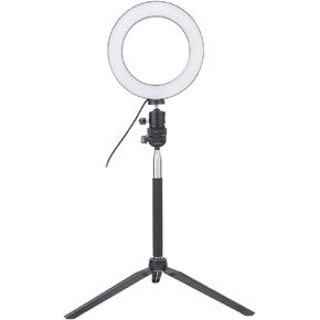 6 Inch USB Photograph Selfie Rings Light LED Fill Light Desktop Tripod Selfie Stick Beauty Light for Video Conference Streaming Makeup Live Stream Photography