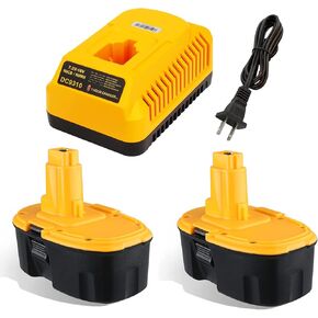2Pack 4800mAh Replacement for Dewalt 18V Battery and Charger Combo DC9096 DC9099 DC9098 DW9099 DW9098 and 1 Charger for 7.2-18V Ni-Cad Ni-Mh XRP Battery Kit