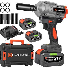 1400N.m Cordless Impact Wrench, 1/2' 21V Heavy Duty Brushless Impact Gun with 2 x 4.0Ah Battery & 5 Sockets, 3 Speeds Adjustment, 1050ft-lbs Electric Pistola Llave de Impacto for Car Truck Tires Mover