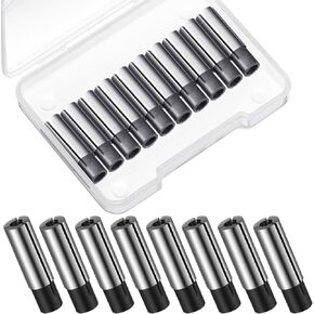 Blulu 10 Pack 1/4" To 1/8" Collet Adapter High-Carbon Steel 1/4 to 1/8 Router Converter for CNC Lathe Router Cutter Milling Bit Collet Reducer