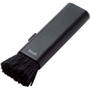 Elecom KBR-013AS Cleaner, Brush, Static Eliminating Brush, Antistatic Fiber, Rotation Type, Bristle, 2-Way Brush, Washable, Dust Removal, Black