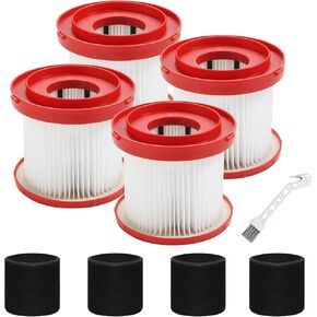 4 حزمة 49-90-1900 مرشح فراغ لـ mil-waukee ، متوافق مع MIL-Waukee M18 FACUUM FILTER 0780-20 0880-22