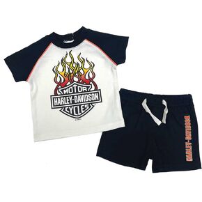 Harley-Davidson Baby Boys' 2-Piece Infant Knit Raglan T-Shirt & Shorts Set