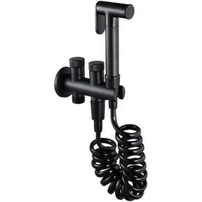 Black HandheldToilet Sprayer Kit Portable Hand Held Cloth Diaper Sprayer for Toilet Easy to Install BathroomFaucet with Adjustable Pressure Control