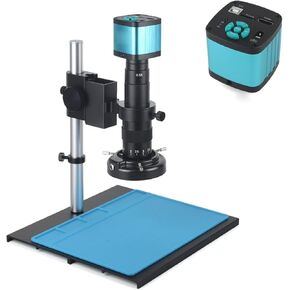 Microscope Kit 48mp 4K USB فيديو أحادي الفيديو الكاميرا أحادية العدل Conterains Zoom 180X C-Mount Mount Adapters (مجموعة واحدة E مجموعة 130x)