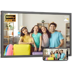 Large Digital Picture Frame 21.5"-WiFi-Picture-Frame - 32GB, 1920x1080 IPS FHD 1080P Digital Frame, Auto Rotate, Share Photo Video via App or Email, Wall Mounted, Free Cloud, Gifts for Father Mother