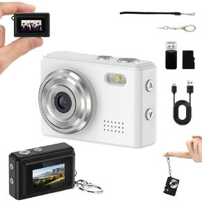 Mini Digital Camera Keychain Tiny Pixel Hd 1080p Retro Keychain Camera Micro Portable That Works Camera for Travel Study Recording (Green 64G)