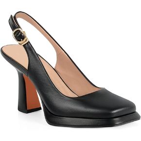 أعقاب عالية للنساء Slingback Square Toe Pumps أحذية مغلقة إصبع القدم كعب Mary Jane Fashion منصة عصف