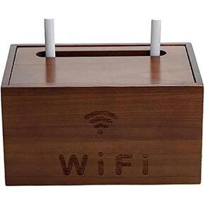 Wifi router box，Router shelf， Router Storage Box,Box Router Storage Box Router Bracket Set-top Wall Mount Router Stand Shelf Bracket for TV Accessories Router TV Box Set Top Box(Natural,27*17.7*14.5cm
