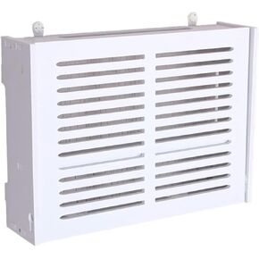 WiFi Router Box，Router Shelf， Router Shelf, Wireless Router Storage Shelf TV Lower Row Socket Occlusion Box No Punching(White a,42x11x31cm)