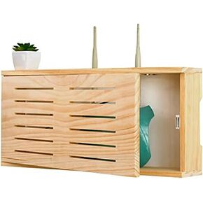 WiFi Router Box，Router Shelf， Wall Mount Router Stand Storage Wall-Mounted Shelf Bracket Floating Wall Mounted Shelf DVD Storage Rack Home and Office Router Adjustable Cable Box