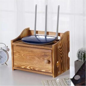 Router Storage Box,Cable Box wall Mount, Router Shelf, Router Storage Box Desktop Router Fenches Router Organizer Wall Shelf for Bedroom Living Room(Red)