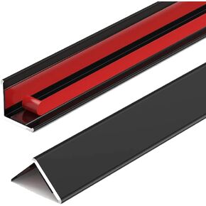 4 Pcs Aluminum Angle Corner Guards, 1" x 1" x 39.4" Metal Wall Corner Protector L-Shaped Molding Trim for Wall Door Frame Cabinet Protection Decoration, 2 mm Thickness, Black