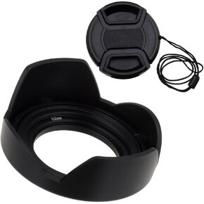 Fotodiox Reversible Flower Hood for Lumix G Vario 14-42mm f/3.5-5.6 II APSH. MEGA O.I.S. Kit Lens - Detachable Tulip Lens Hood with Inner Pinch Cap for Lumix Micro-4/3 Digital Cameras