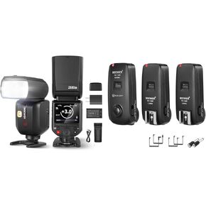 Neewer Z880-N 2.4G I-TTL Camera Flash Speedlite لـ Nikon ، واجهة المستخدم التي تمت ترقيتها ، و 76WS Speedlight مع TRIGGER FLASTER FLASTER FC-16 2.4G مع مستقبلين ، متوافق مع نيكون