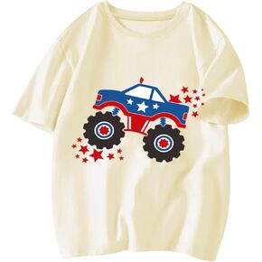 Boys 4th of July Shirts-Patriotic American Flag T-Shirts for Kids Toddler Girls Memorial Day USA Tees 2-7 Years