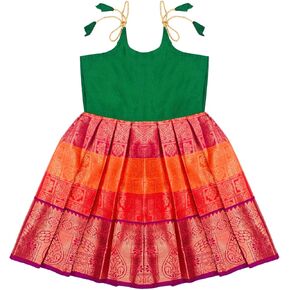 Chandrakala Kids Pattu Frock for Girls Readymade South Indian Tradition