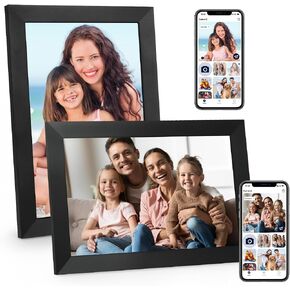 Anna Bella Digital Picture Frame 10.1 Inch IPS HD Touch Screen WiFi Smart Digital Photo Frame with 32GB Storage, Auto-Rotate, Easy Setup to Share Photos or Videos Remotely via AiMOR APP White in Kuwait