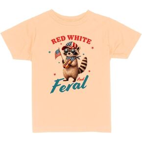 Red White and Feral Toddler Kids T-Shirt